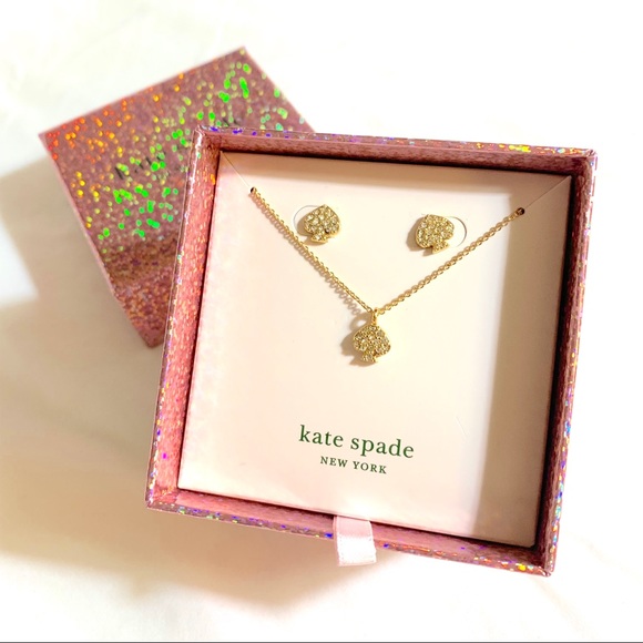 NWT Kate Spade signature spade earrings & necklace - Picture 4 of 5